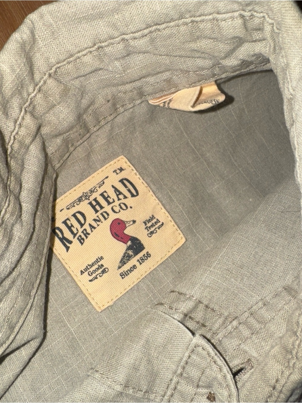 RedHead Short Sleeve Button Shirt Khaki Brown Utility Outdoor Casual Safari L